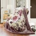 Reactive Dyeing Weft Flower Printed Sherpa Fleece Blankets Warm Super Soft Polyester Mink Fluffy Throws Blanket for Home Decor