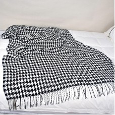 Custom Nordic Tassel Houndstooth Knitted Wool Blanket Office Nap Air Conditioning Blanket Sofa Set Towel Bed End Blanket