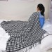 Custom Nordic Tassel Houndstooth Knitted Wool Blanket Office Nap Air Conditioning Blanket Sofa Set Towel Bed End Blanket