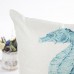 Blue Sea House Starfish Cotton Linen Cushion Cover Square Soft Decorative Pillow Case