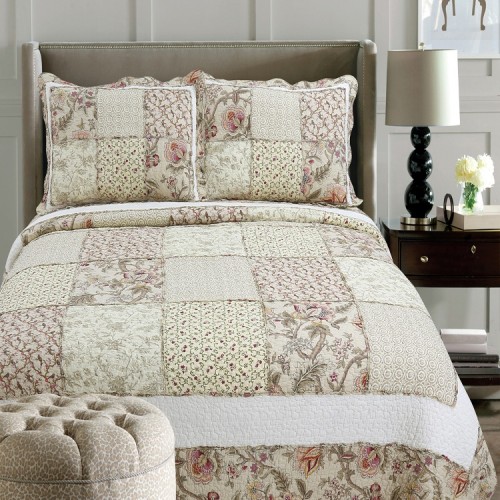 factory direct sell eco friendly cotton floral fabric true patchwork ruffle decoration quilt